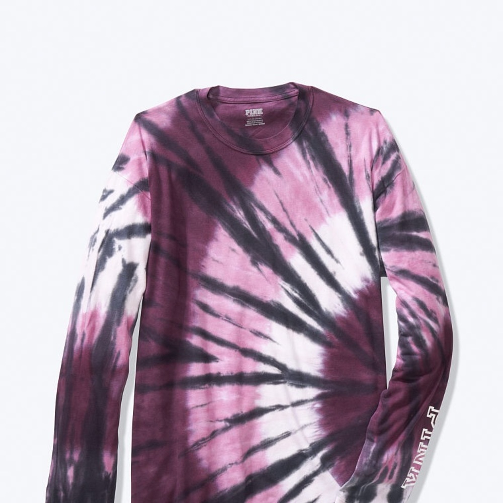 Black and Purple Tie Dye Long Sleeve tee